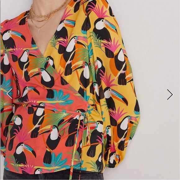 EUC Anthro Farm Rio Wrap Top - Picture 3 of 11